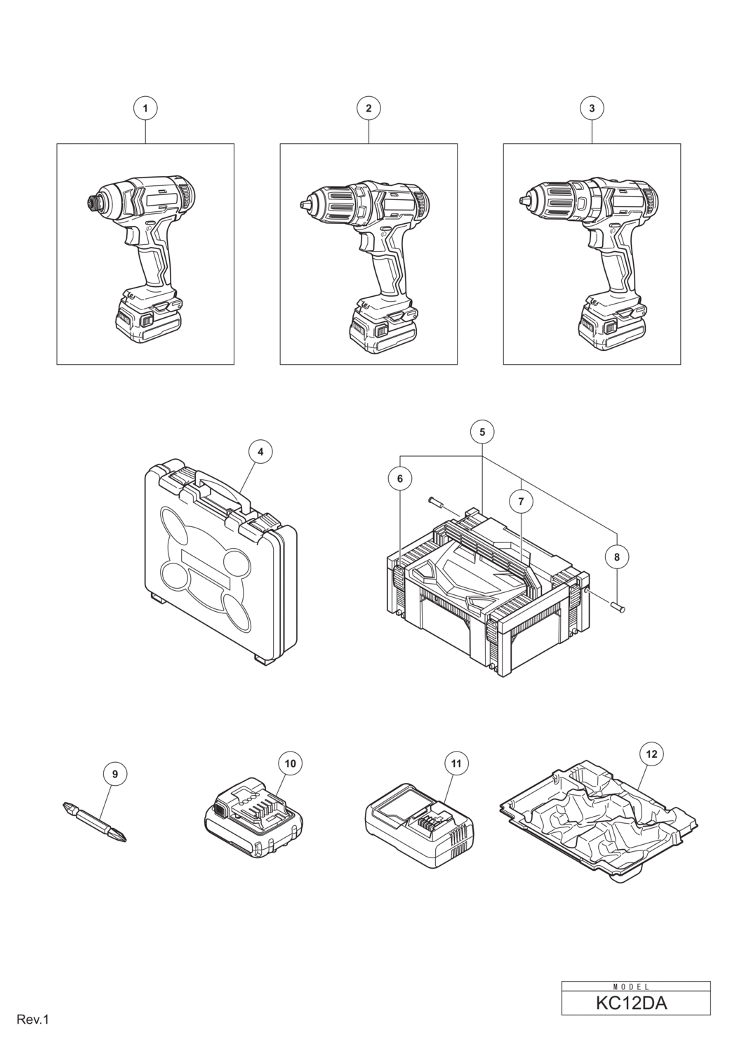 Hitachi / Hikoki KC12DA Cordless Combo Kit Spare Parts