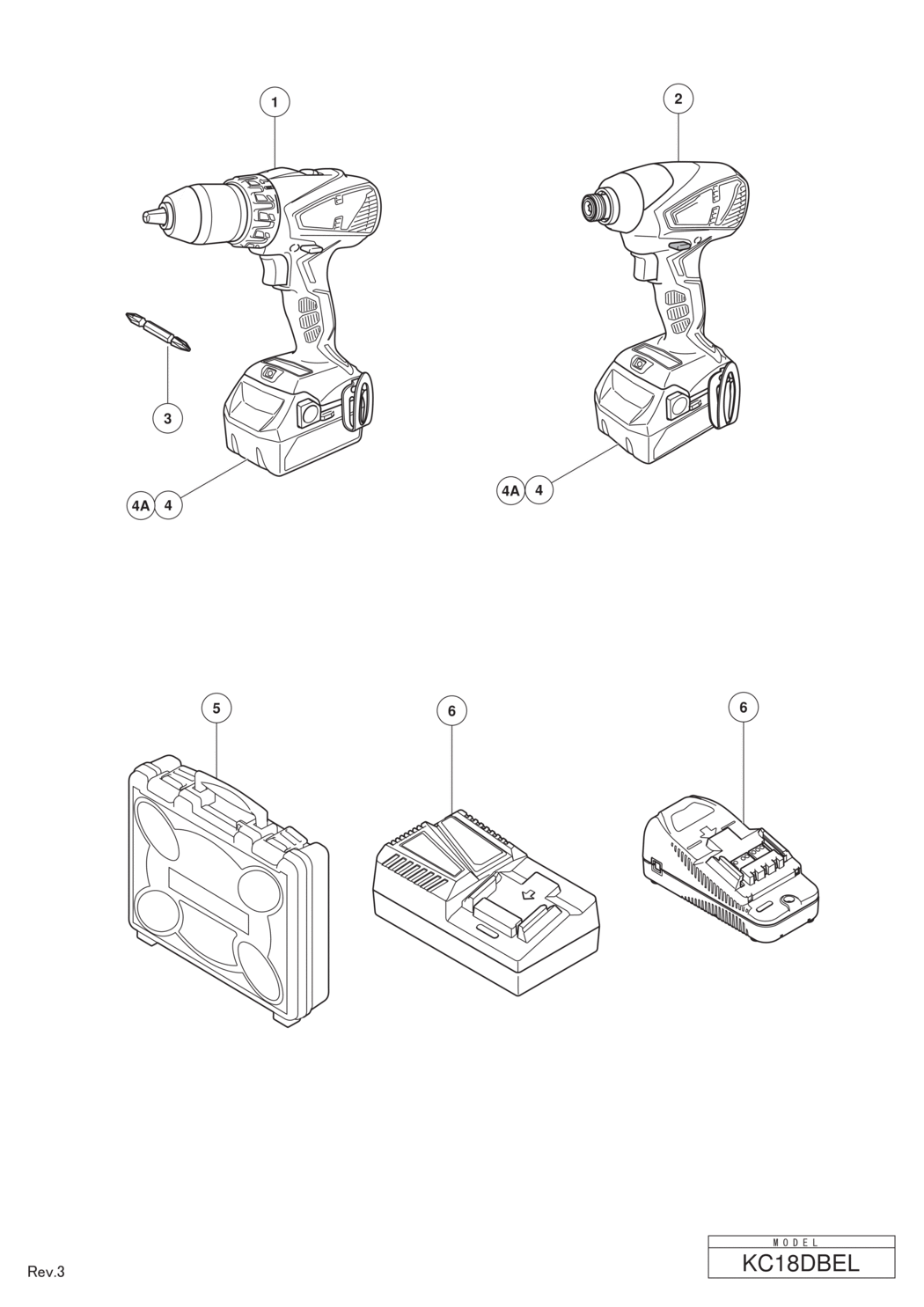 Hitachi / Hikoki KC18DBEL Cordless Combo Kit Spare Parts