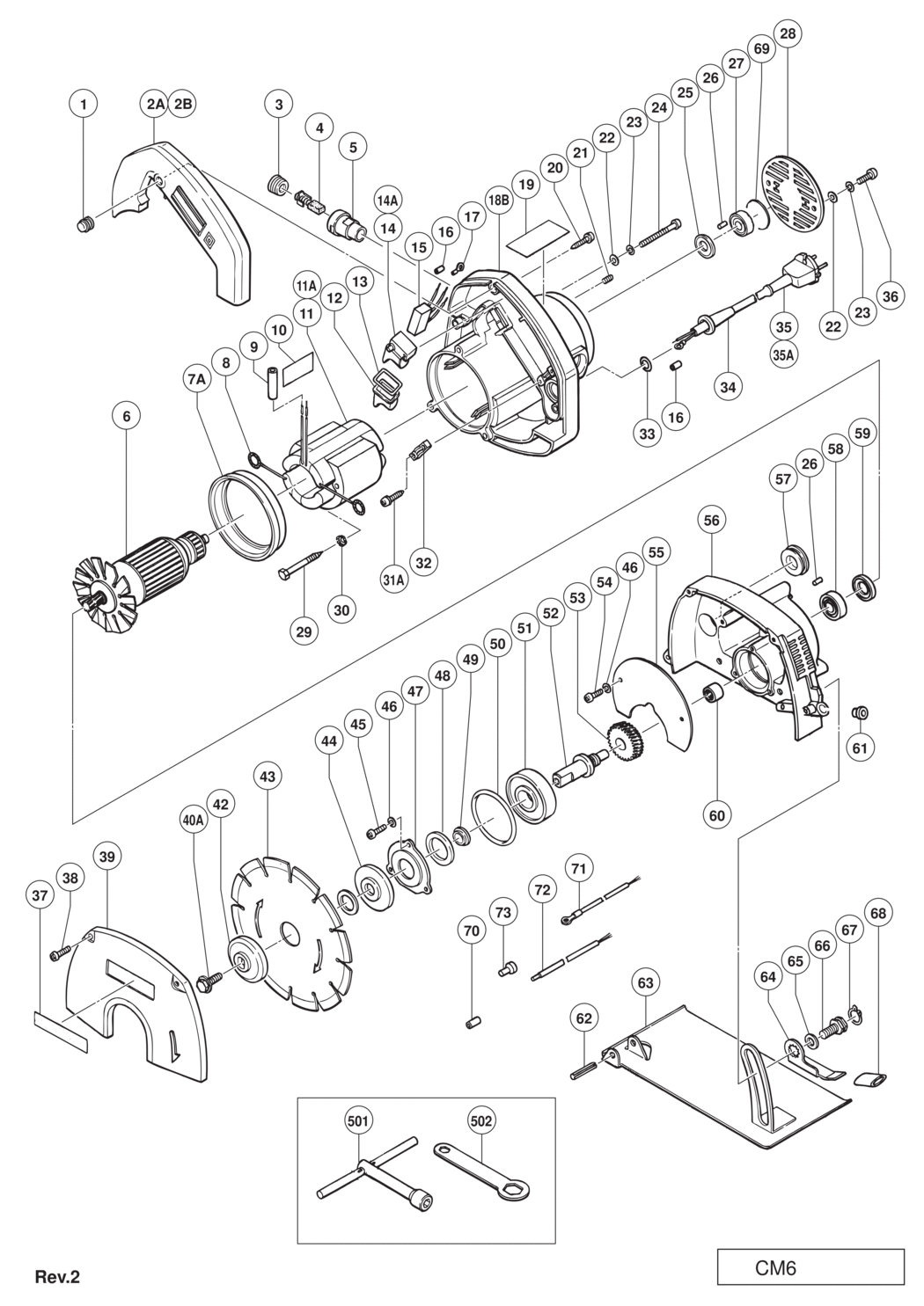 Hitachi / Hikoki CM6 Cutter Spare Parts