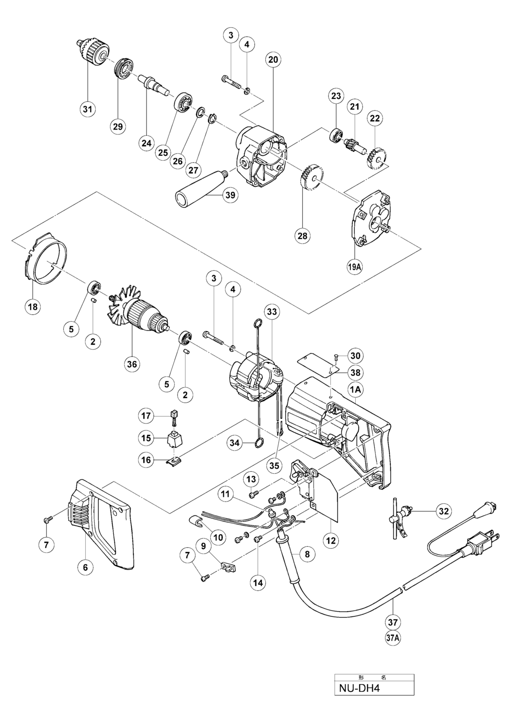 Hitachi / Hikoki NU-DH4 Drill Spare Parts