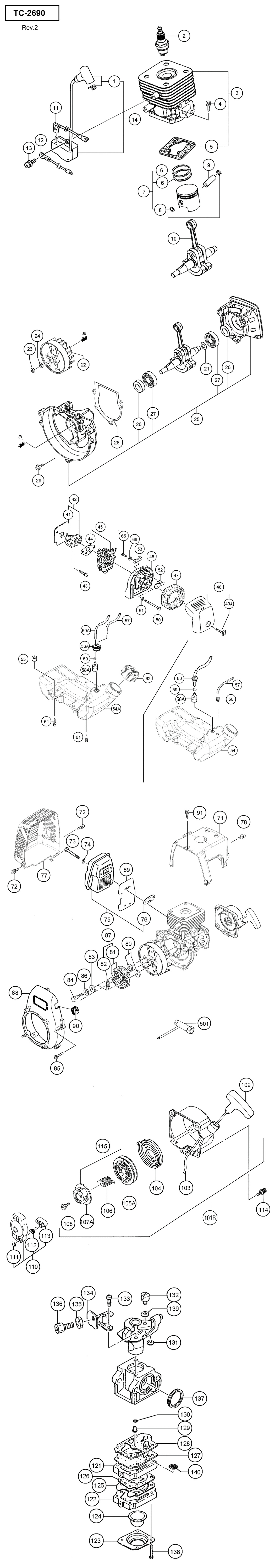 Hitachi / Hikoki TC-2690 Engine Spare Parts