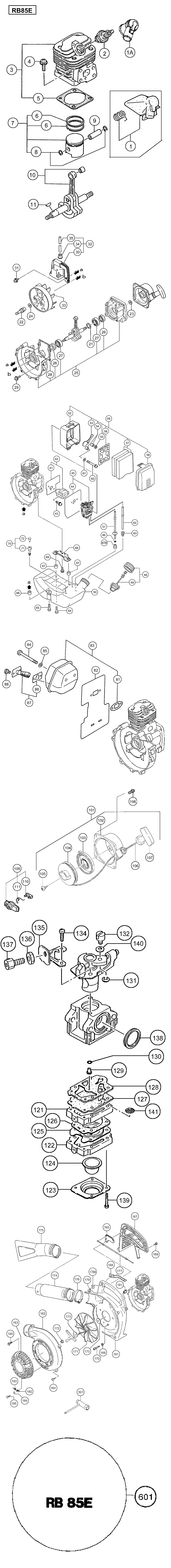 Hitachi / Hikoki RB85E Engine Blower Spare Parts