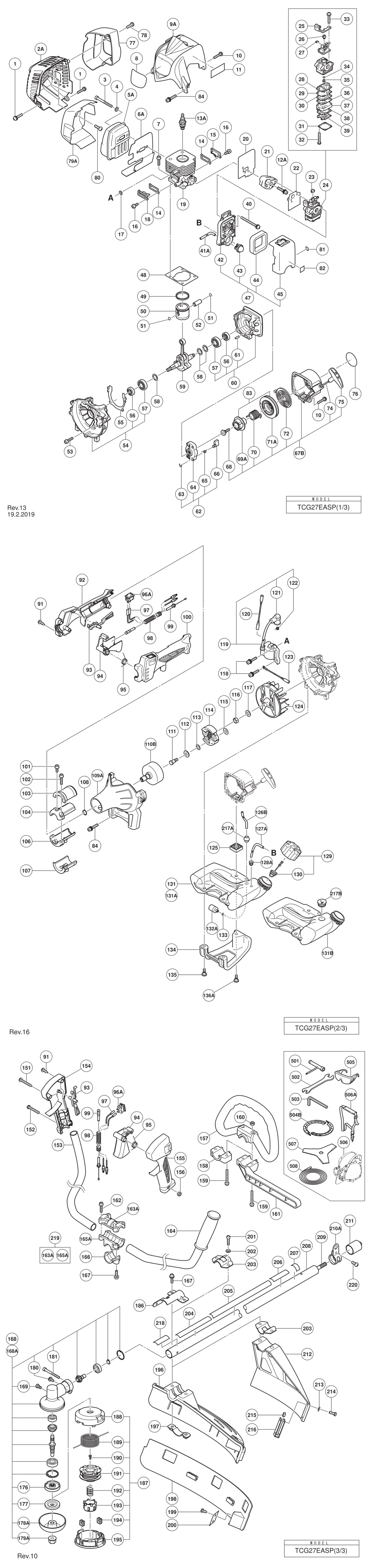 Hitachi / Hikoki TCG27EASP Engine Brush Cutter Spare Parts