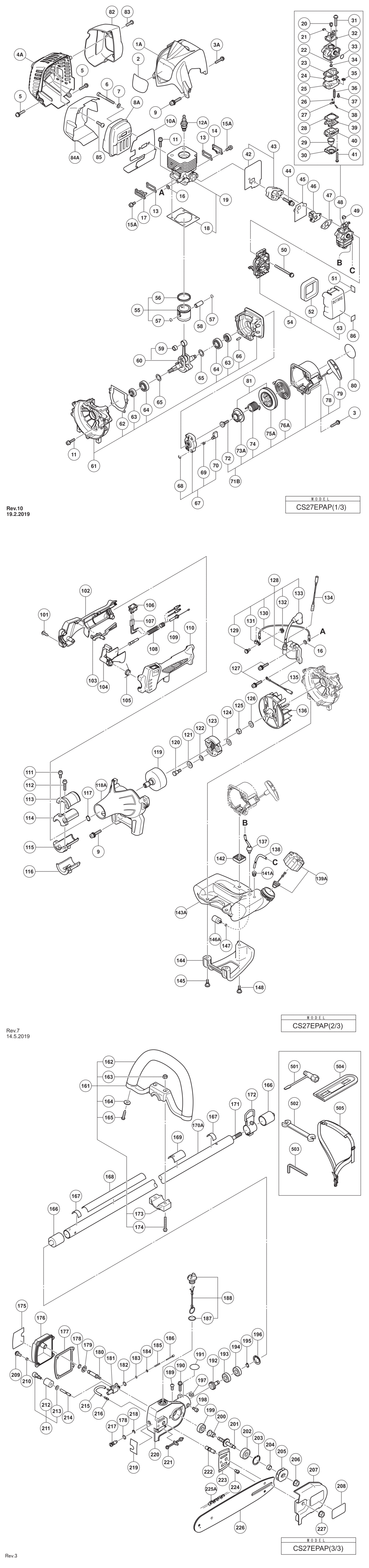 Hitachi / Hikoki CS27EPAP Attachment Spare Parts