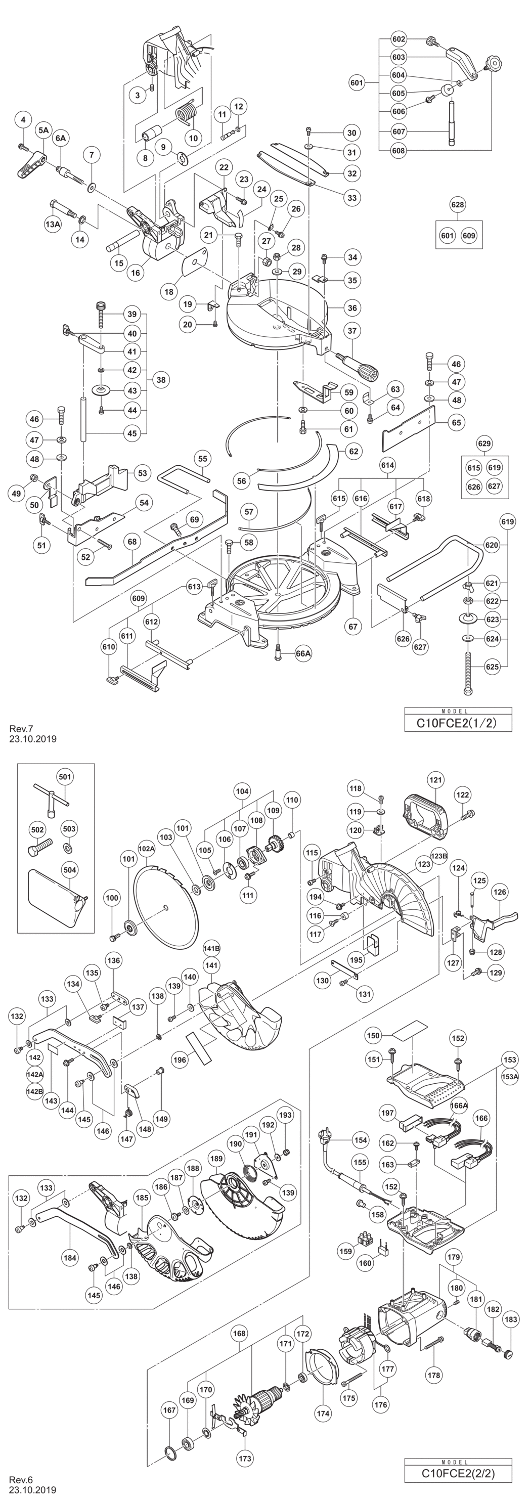 Hitachi / Hikoki C10FCE2 Miter Saw Spare Parts