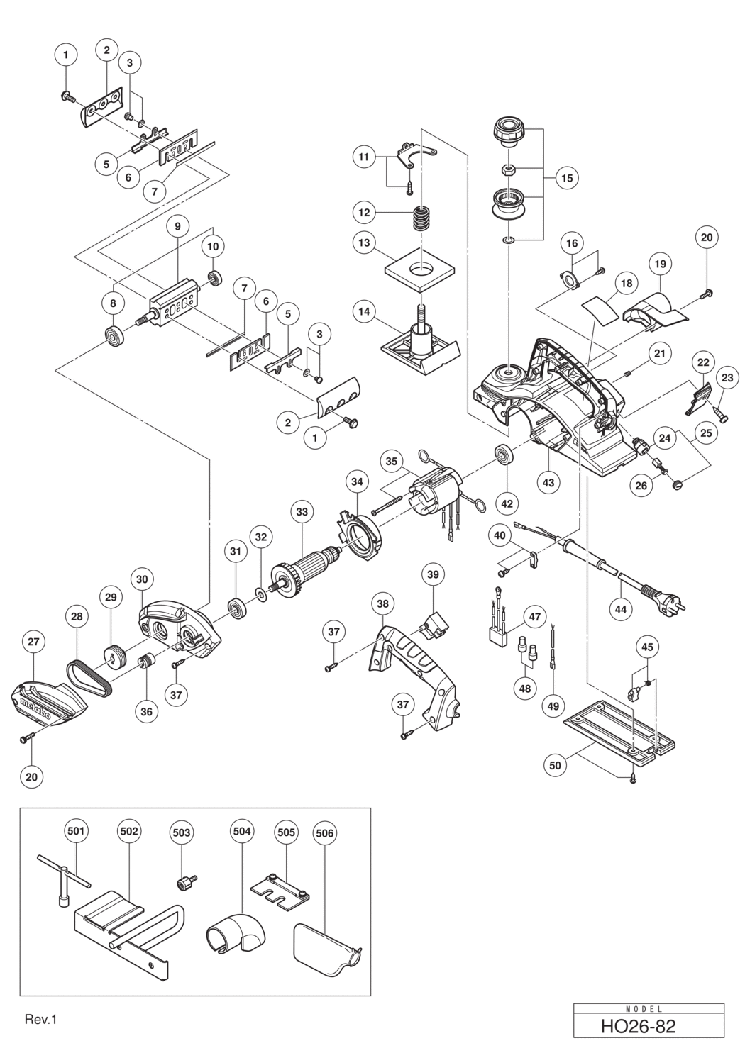 Hitachi / Hikoki HO26-82 Planer Spare Parts