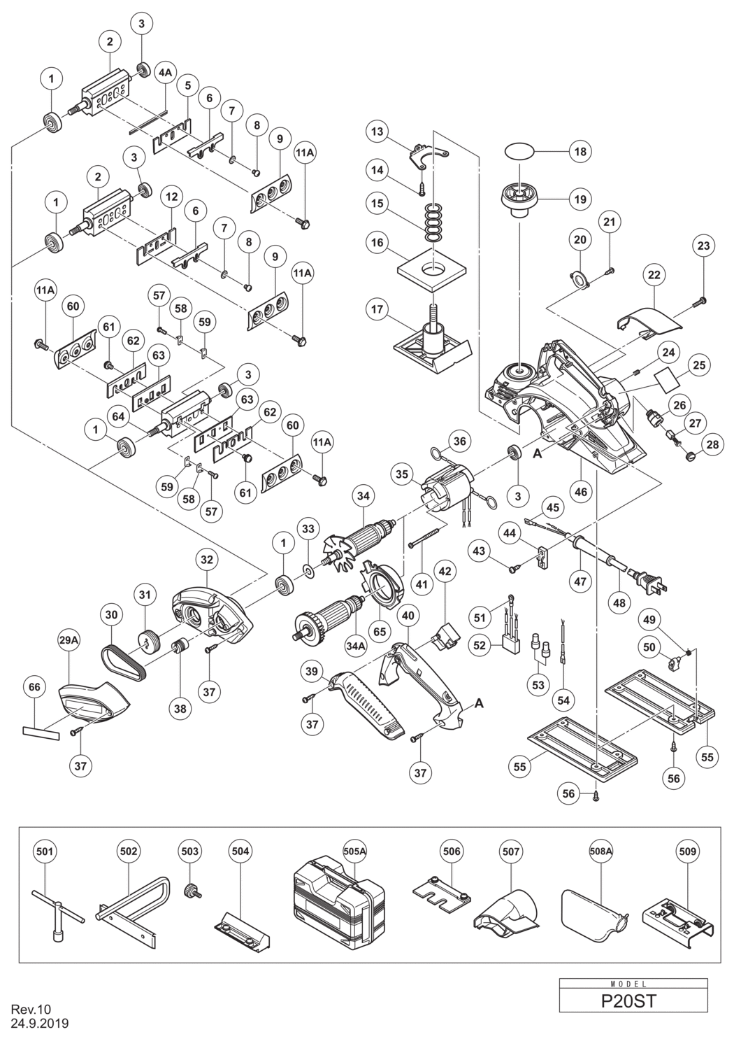 Hitachi / Hikoki P20ST Planer Spare Parts