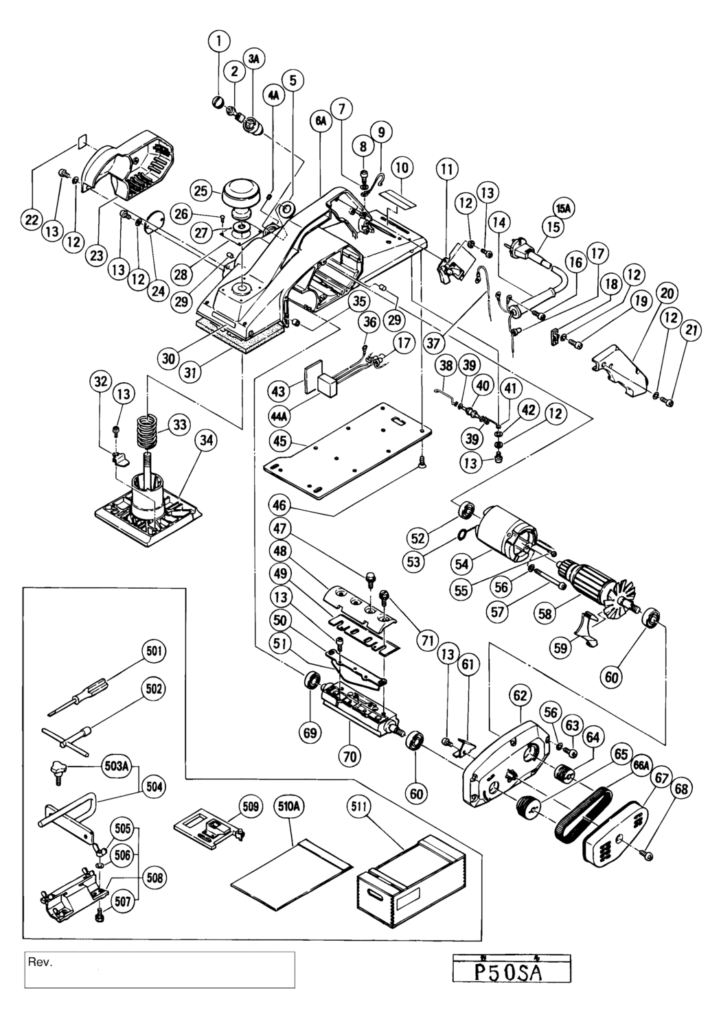 Hitachi / Hikoki P50SA Planer Spare Parts