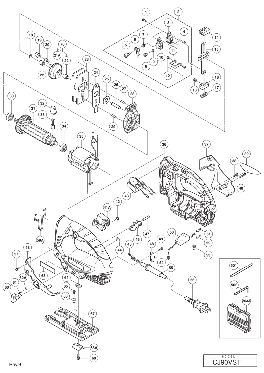 Hitachi / Hikoki CJ90VST Jig Saw Spare Parts