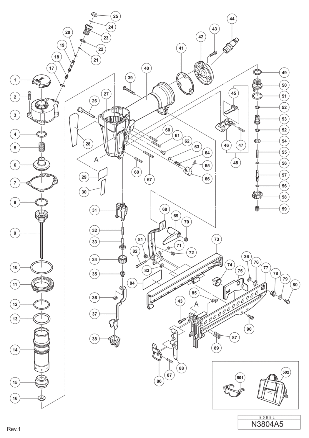 Hitachi / Hikoki N3804A5 Stapler Spare Parts