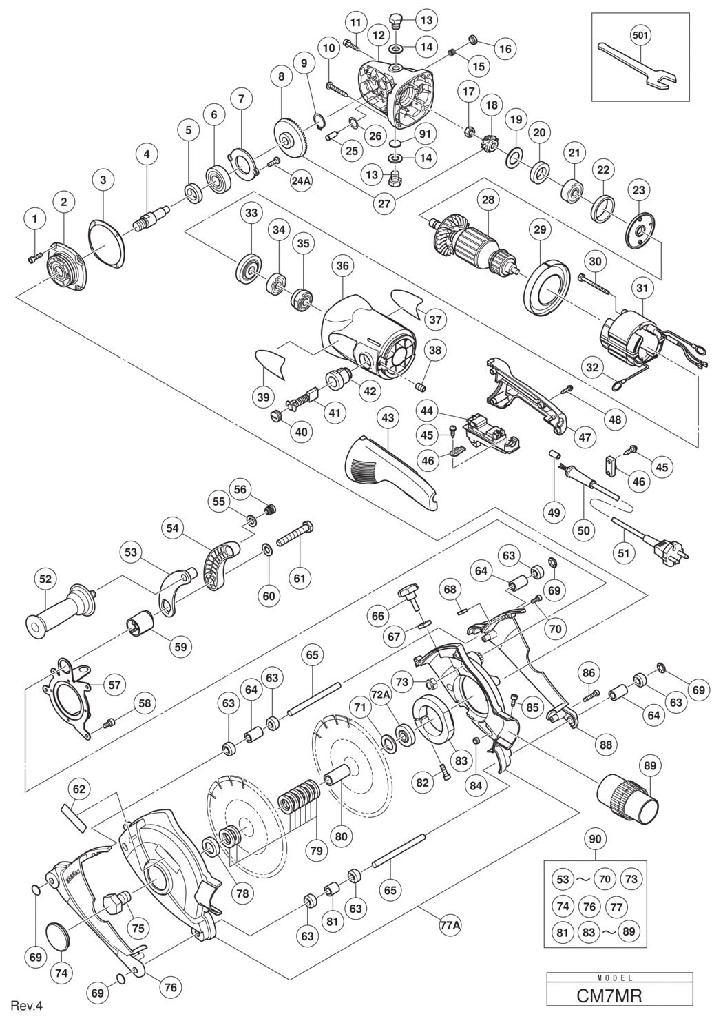 Hitachi / Hikoki CM7MR Wall Chaser Spare Parts