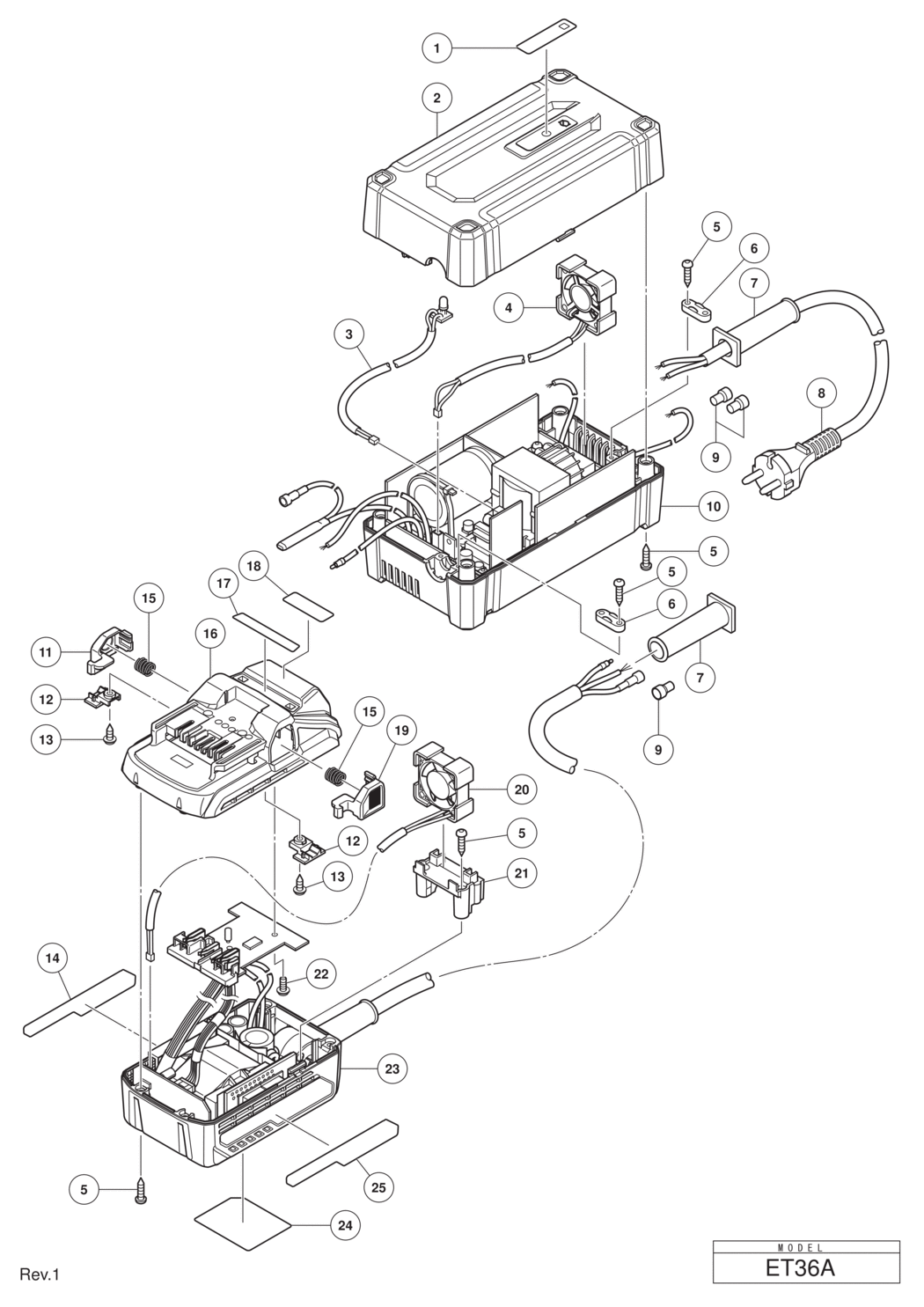 Hitachi / Hikoki ET36A Ac/dc Adapter Spare Parts