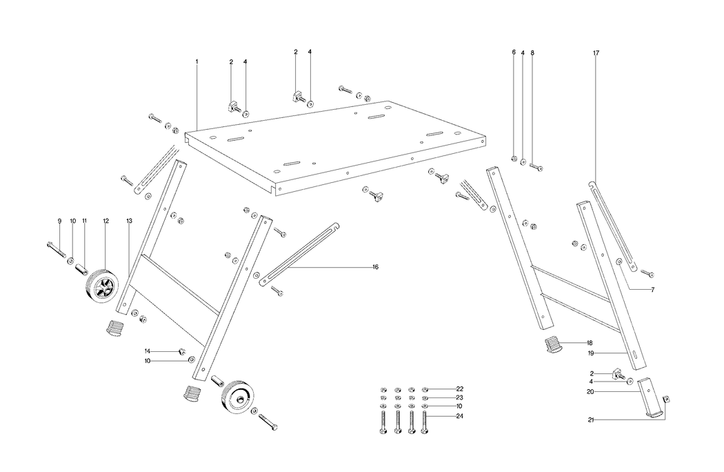 Metabo Workstand BAS380 / 0909060222 10 / - Spare Parts