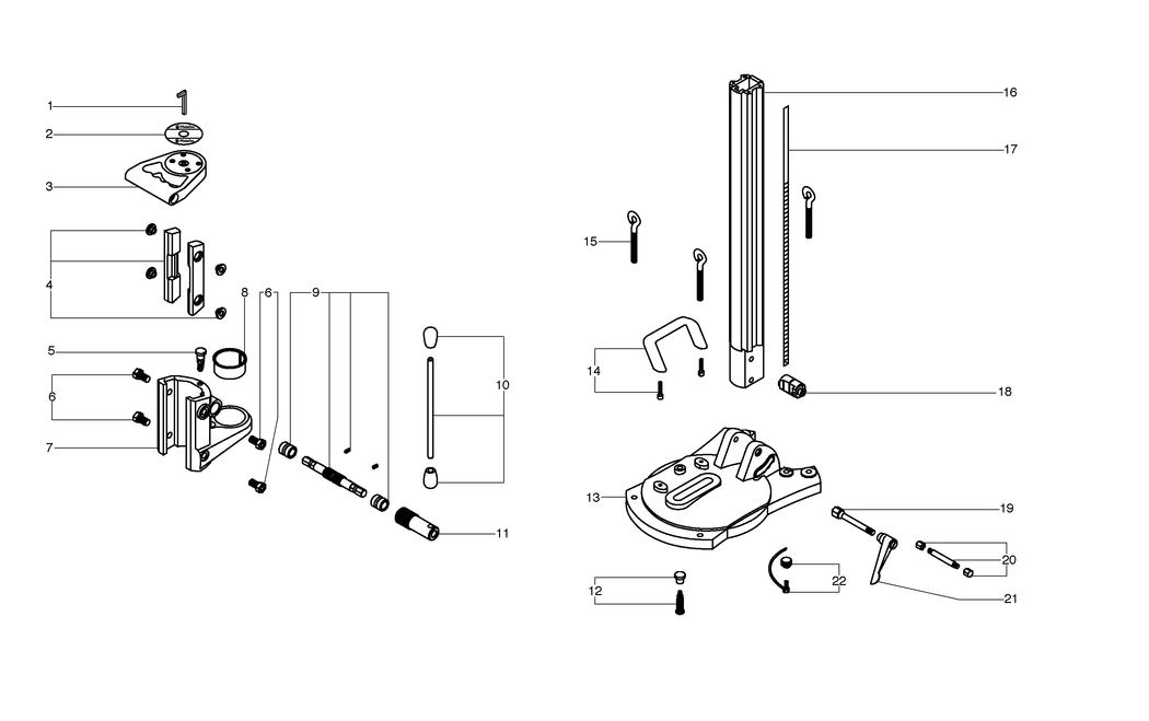 Metabo DS 45 Diamond drill stand / 00745000 / - Spare Parts