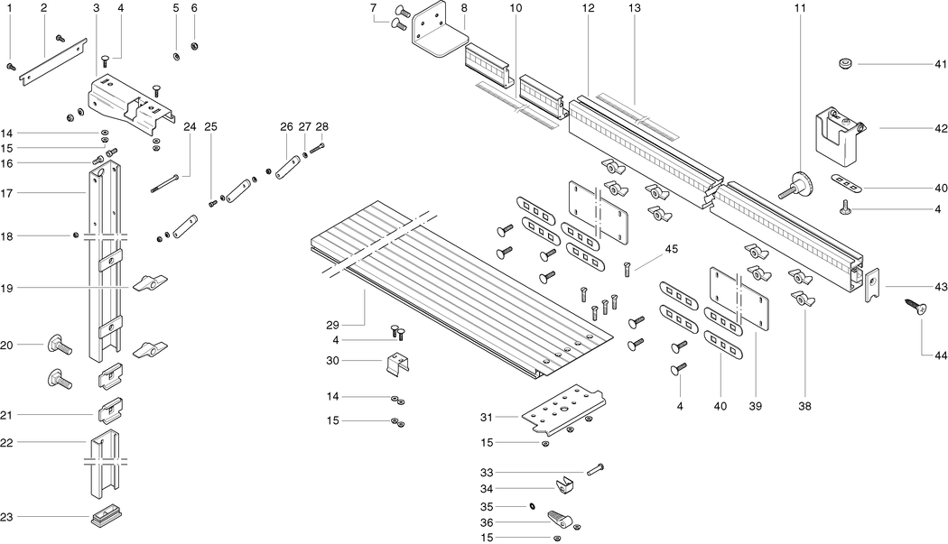 Metabo Table EXTENSION KGS 303 LINKS / 0910057537 10 / - Spare Parts