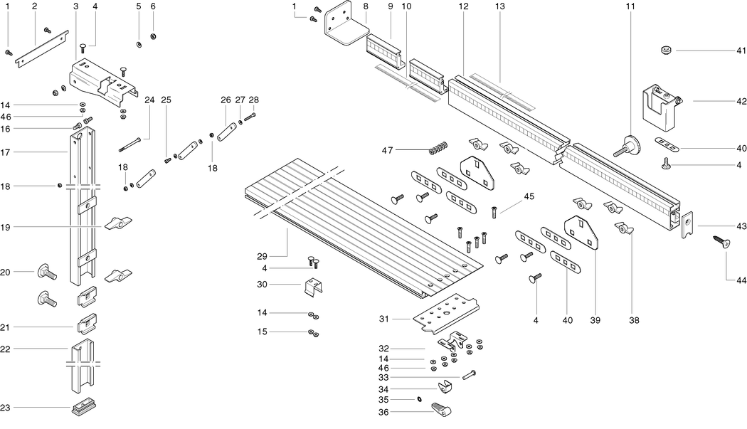Metabo Table EXTENSION KGS 303 LINKS / 0910057537 11 / - Spare Parts