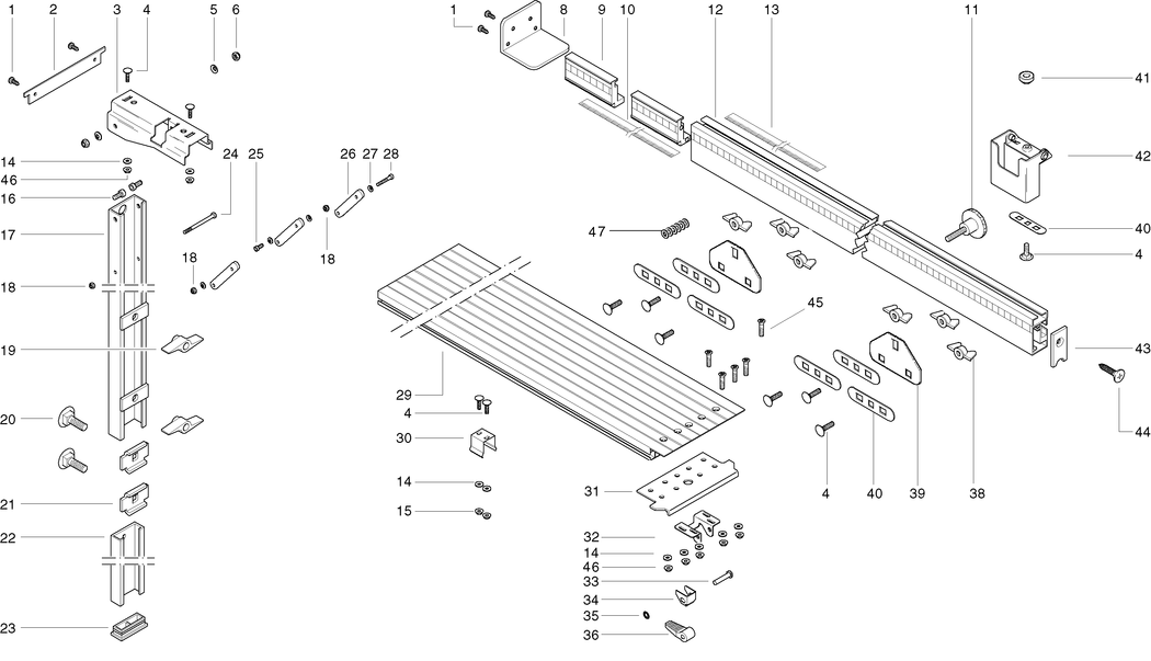 Metabo Table REAR EXTENSION 3000 MM L-KGS305 / 0910061909 10 / - Spare Parts