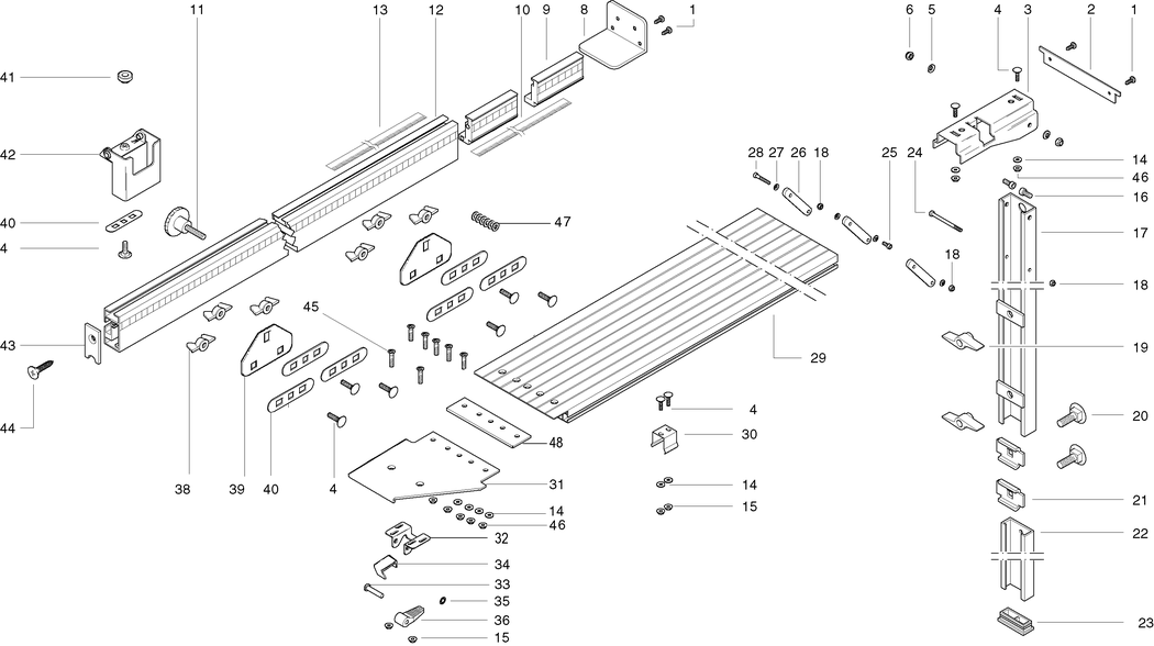 Metabo Table REAR EXTENSION 3000 MM R-KGS305 / 0910061917 10 / - Spare Parts