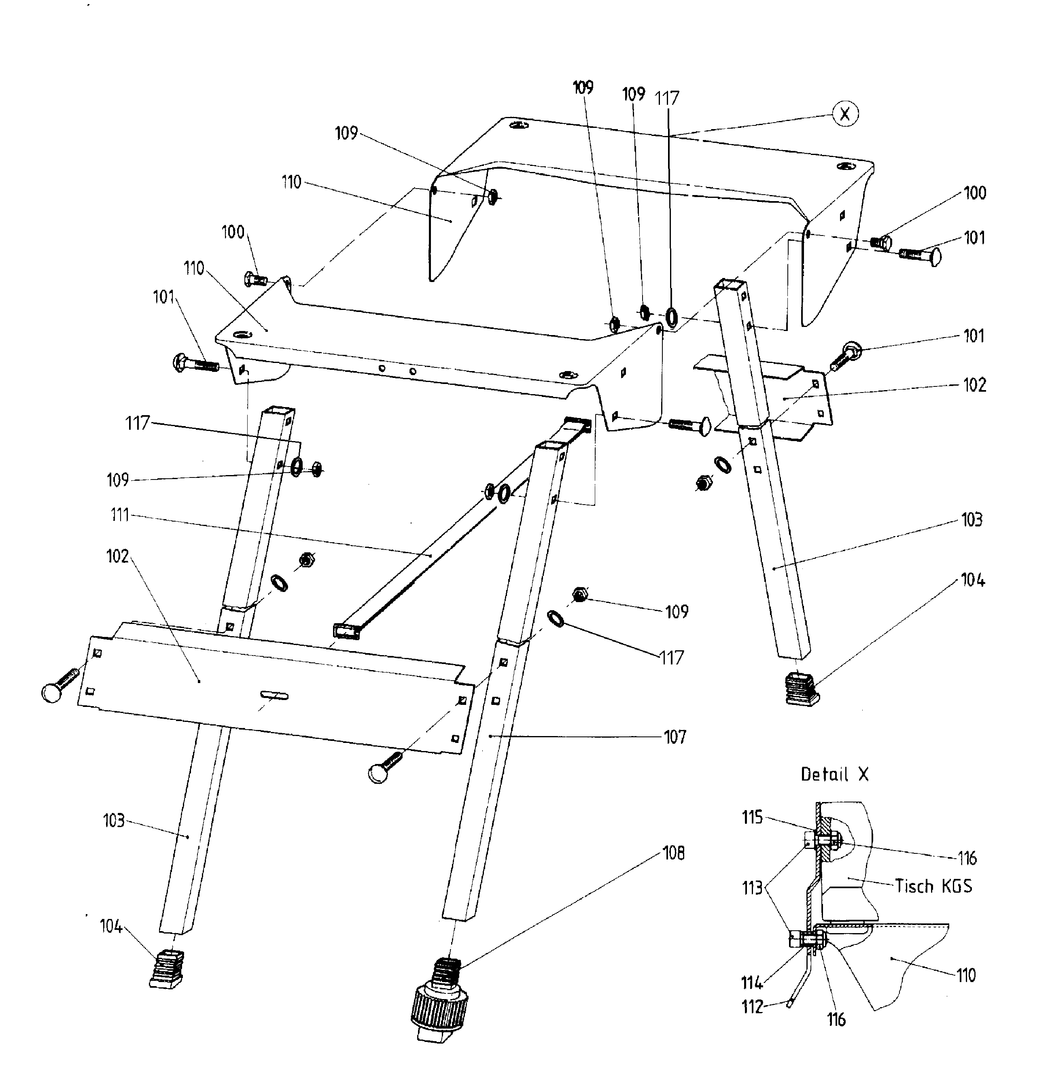 Metabo Workstand KGS / 0910003518 10 / - Spare Parts