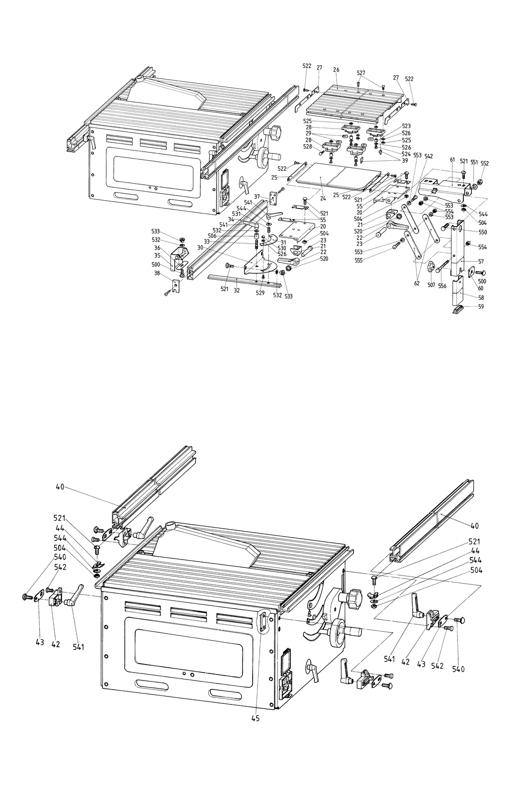 Metabo Basic RAIL SYST.+SLIDING CARR. PK 255 MI / 0910040472 10 / - Spare Parts