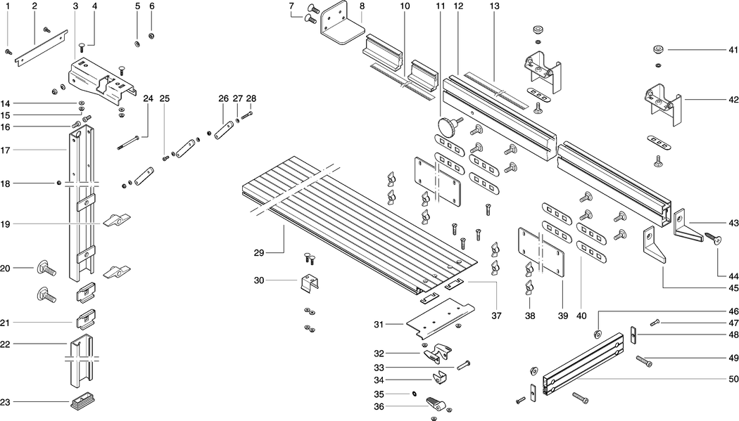 Metabo Table REAR EXTENSION UK/KGT / 0910053213 10 / - Spare Parts