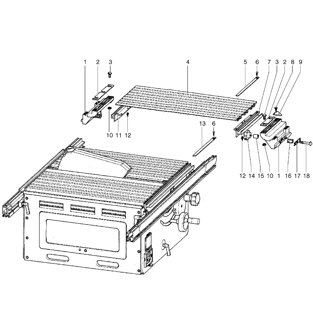 Metabo Table SIDE EXTENSION UK220/PK200 / 0910018442 11 / - Spare Parts