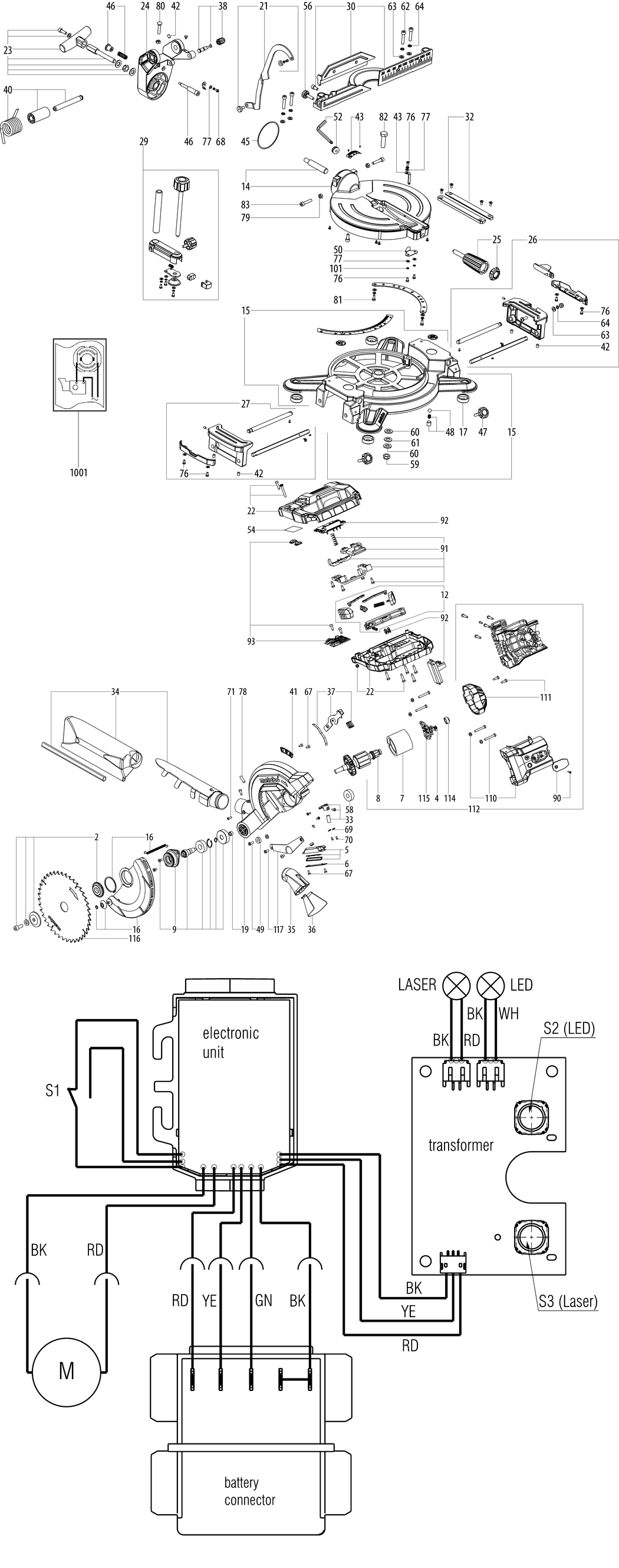 Metabo KS 18 LTX 216 / 19000000 / - Spare Parts