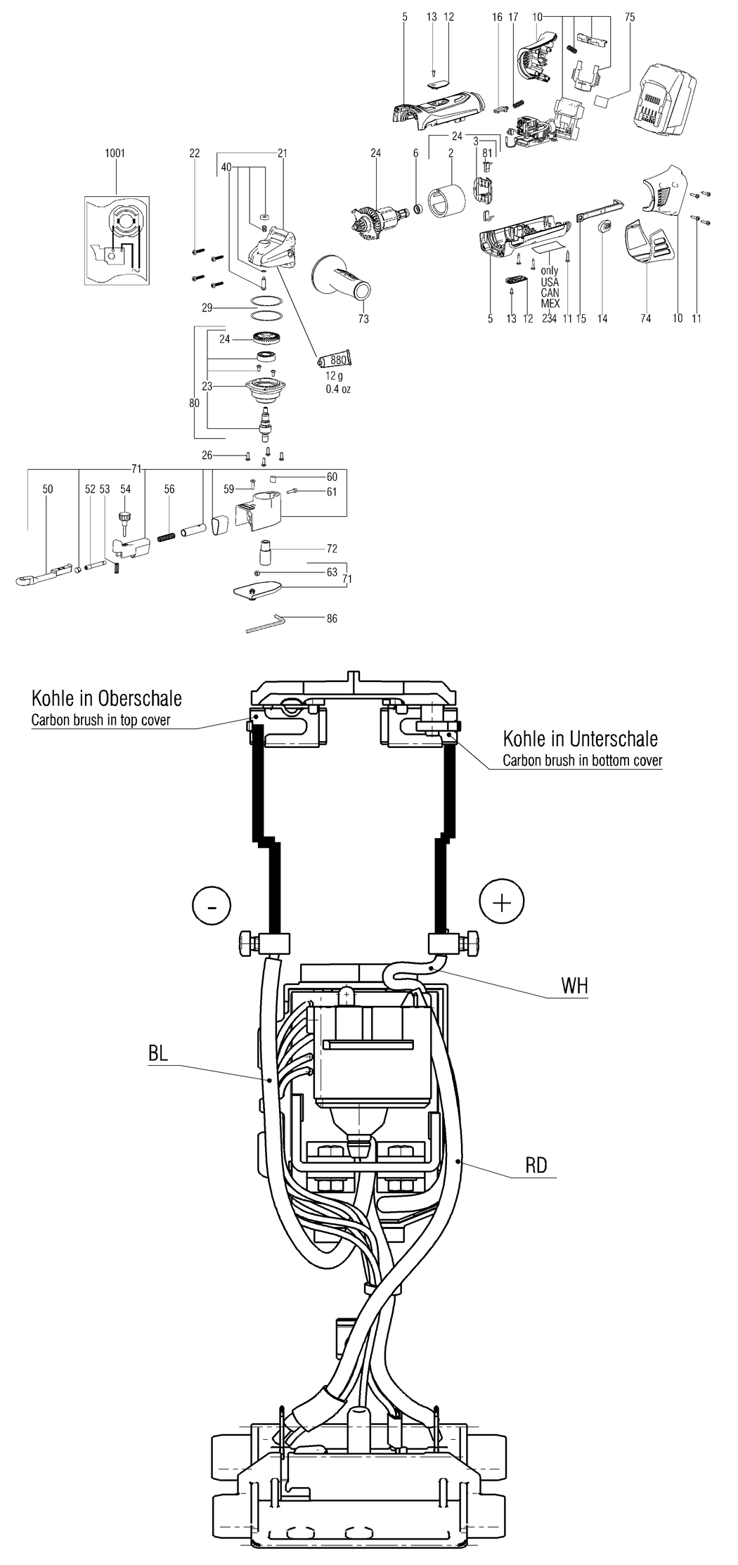 Metabo BF 18 LTX 90 / 00321001 / - Spare Parts