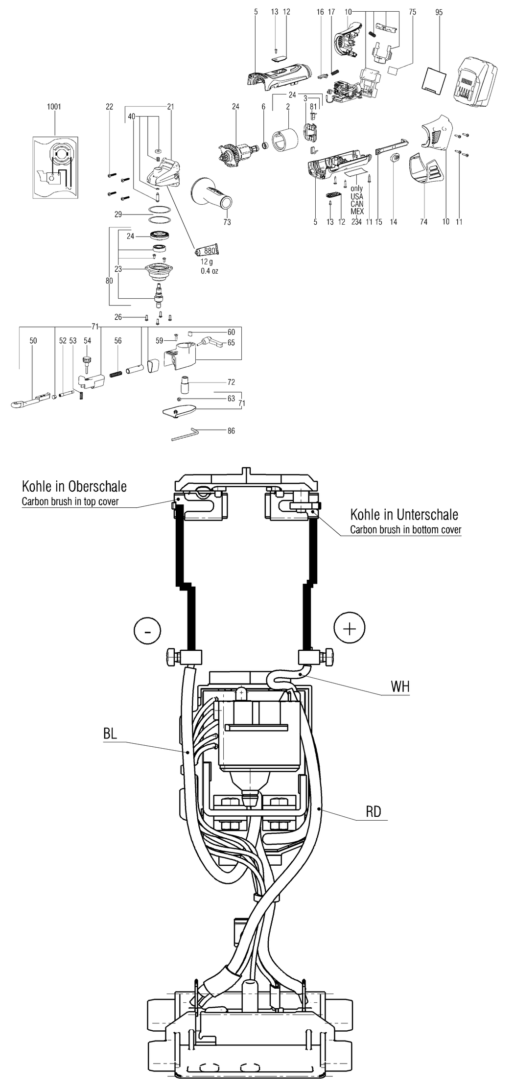 Metabo BF 18 LTX 90 / 00321002 / - Spare Parts