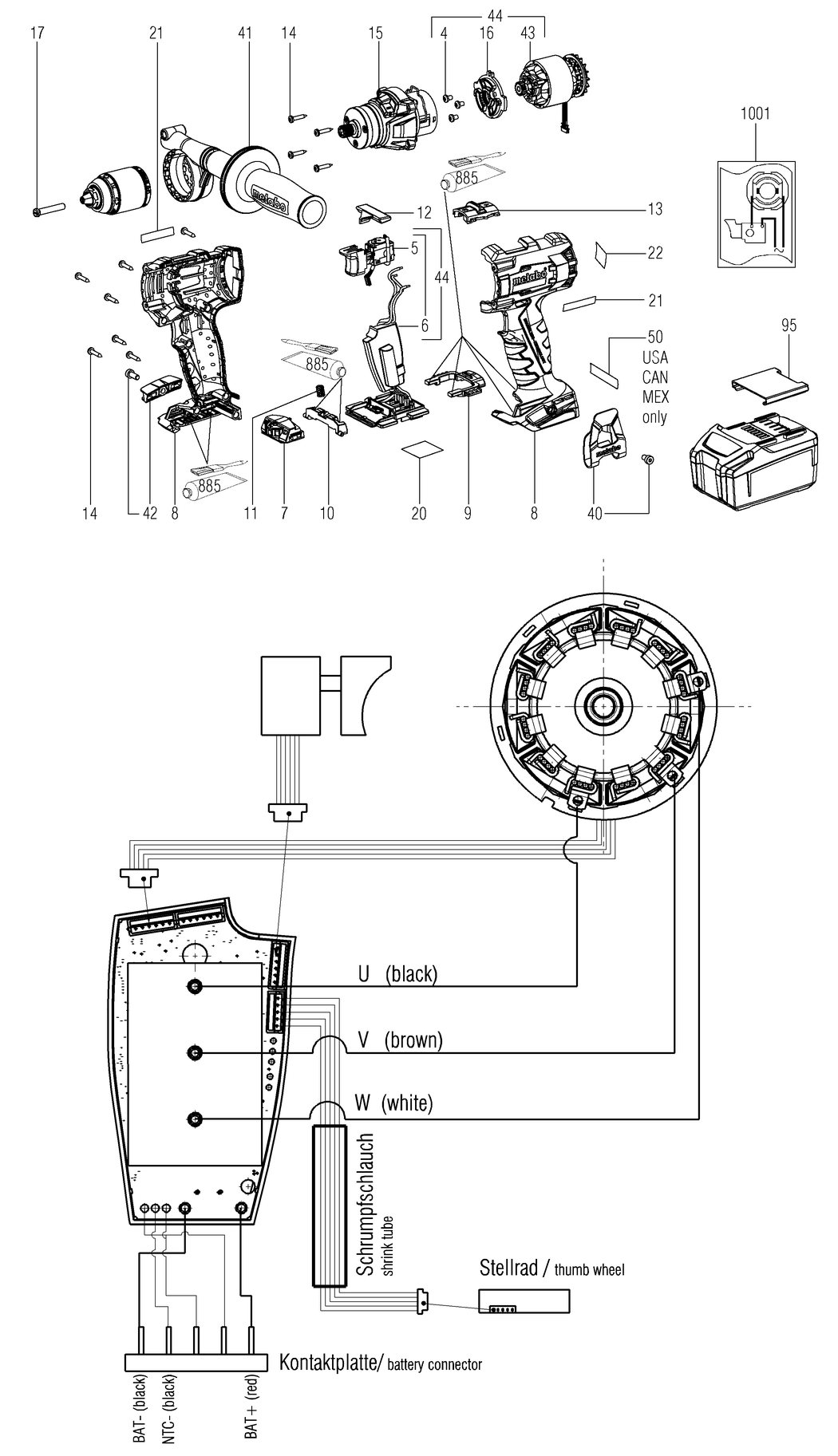 Metabo SB 18 LTX BL I / 02352000 / - Spare Parts