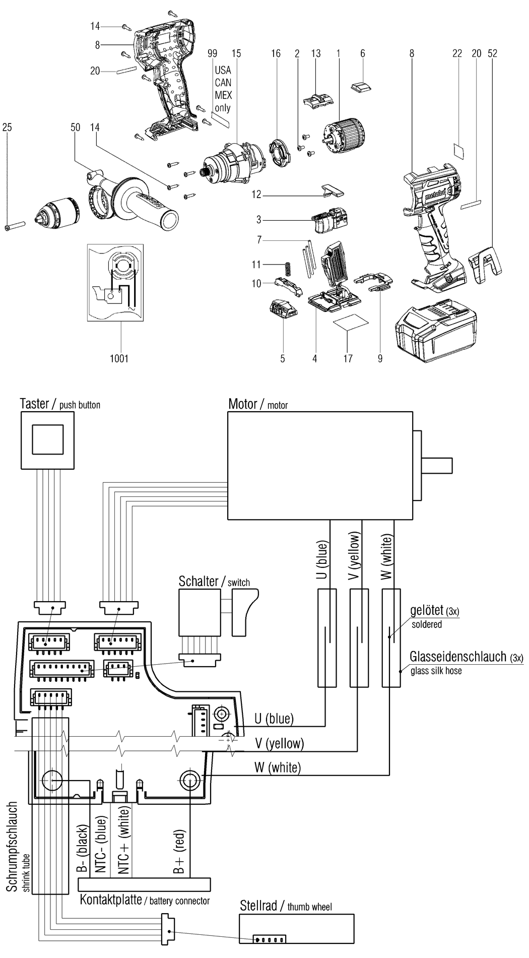 Metabo SB 18 LTX BL Impuls / 02240000 / - Spare Parts