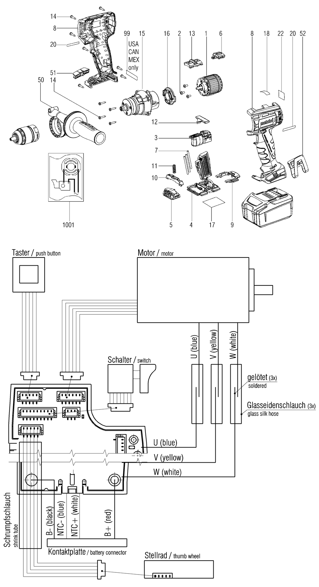 Metabo SB 18 LTX BL Quick / 02199000 / - Spare Parts