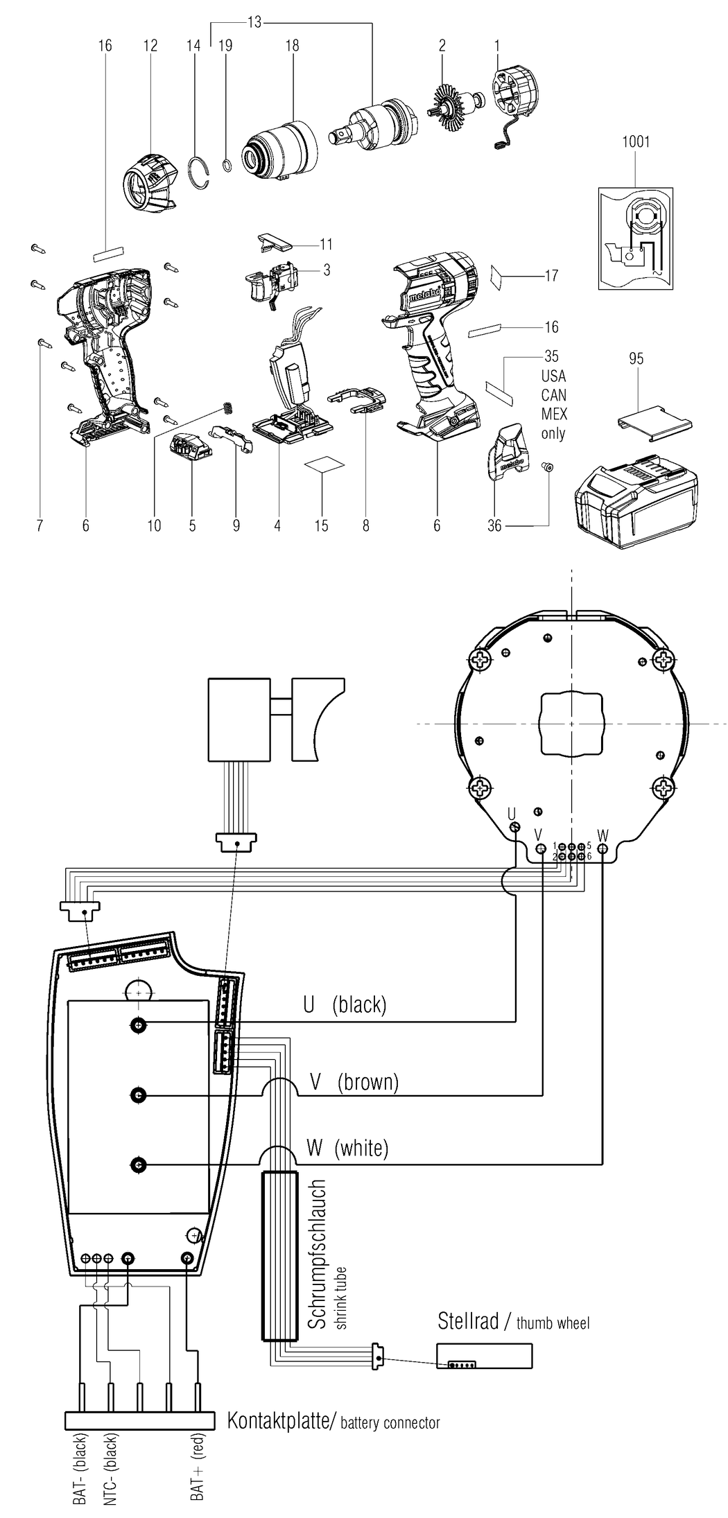 Metabo SSW 18 LTX 300 BL / 02395000 / - Spare Parts