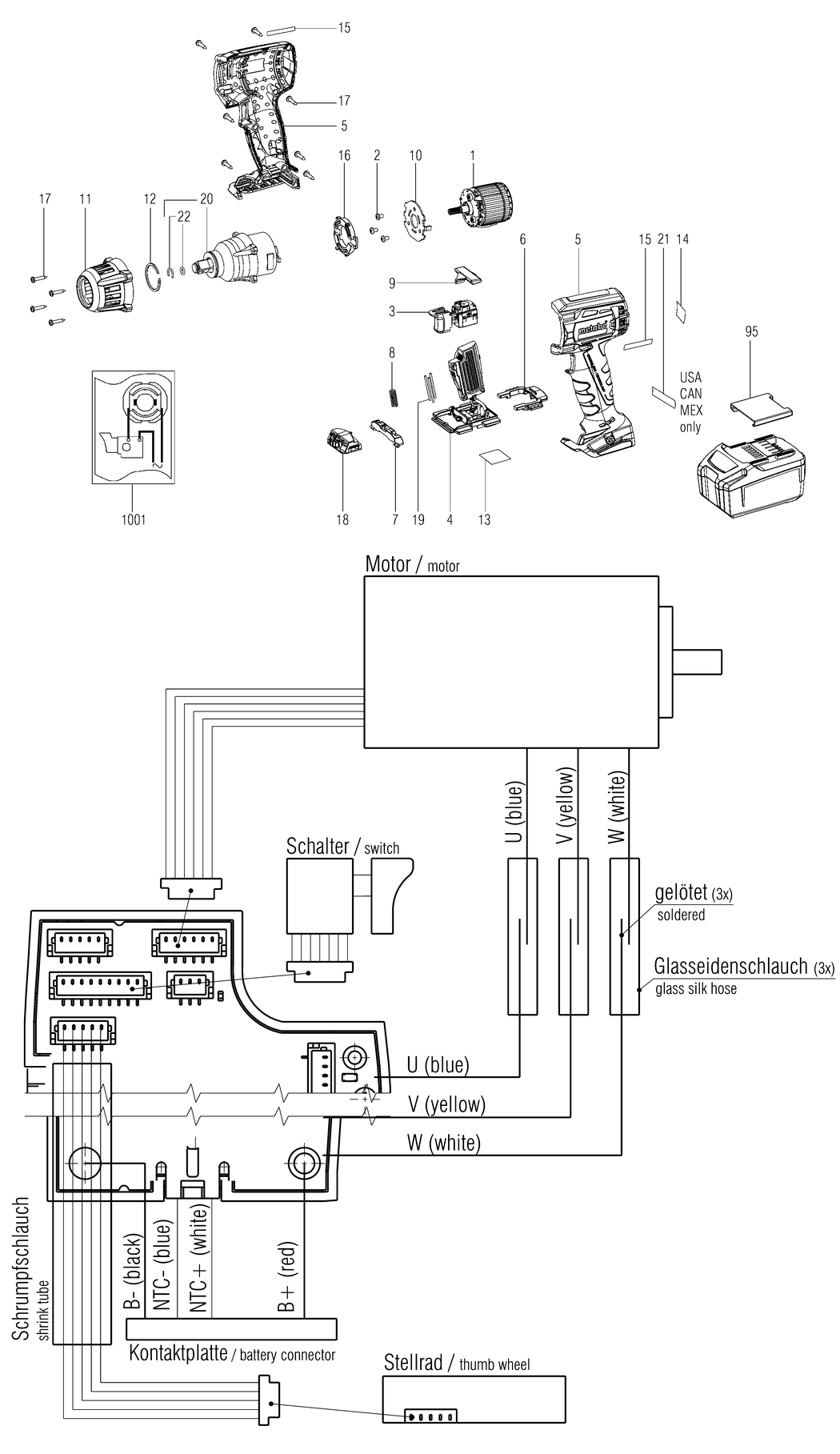 Metabo SSW 18 LTX 400 BL / 02205000 / - Spare Parts