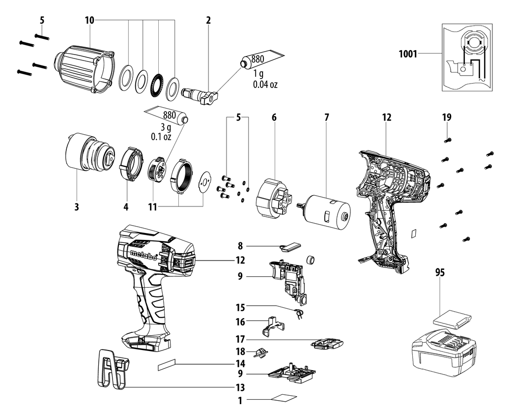 Metabo SSW 18 LTX 600 / 02198000 / - Spare Parts