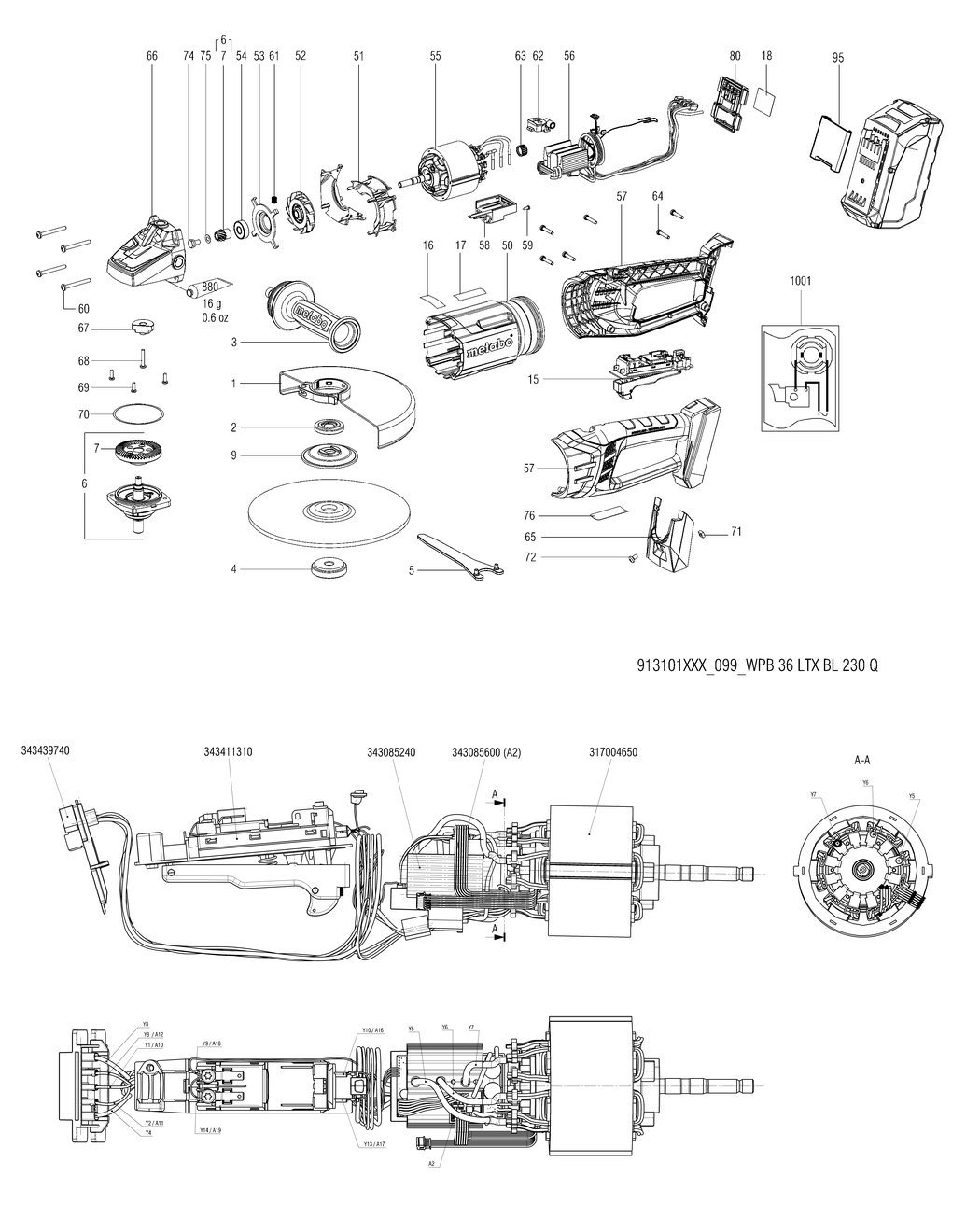 Metabo WPB 36 LTX BL 230 / 13101420 / - Spare Parts