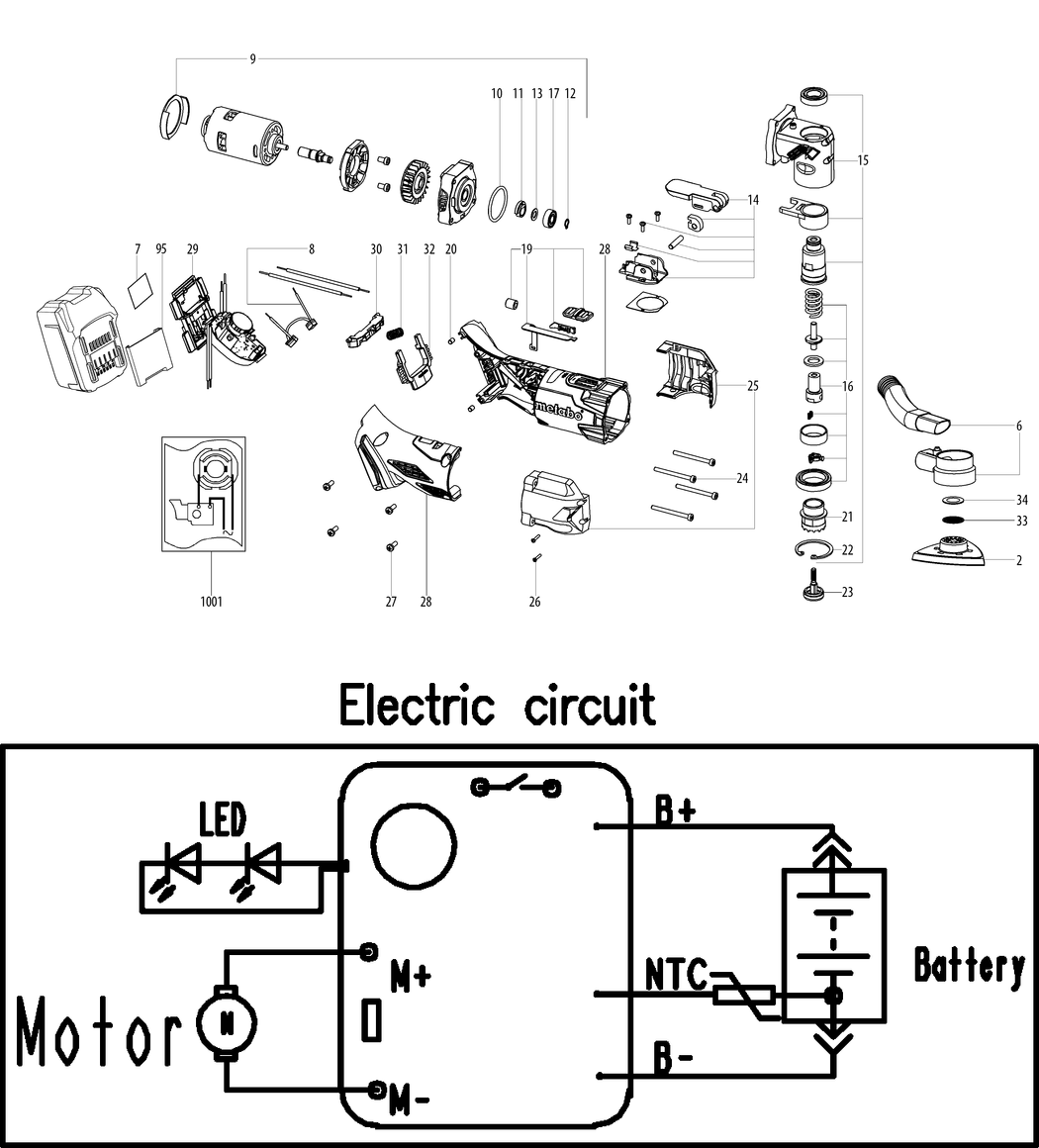 Metabo MT 18 LTX / 13021000 / - Spare Parts