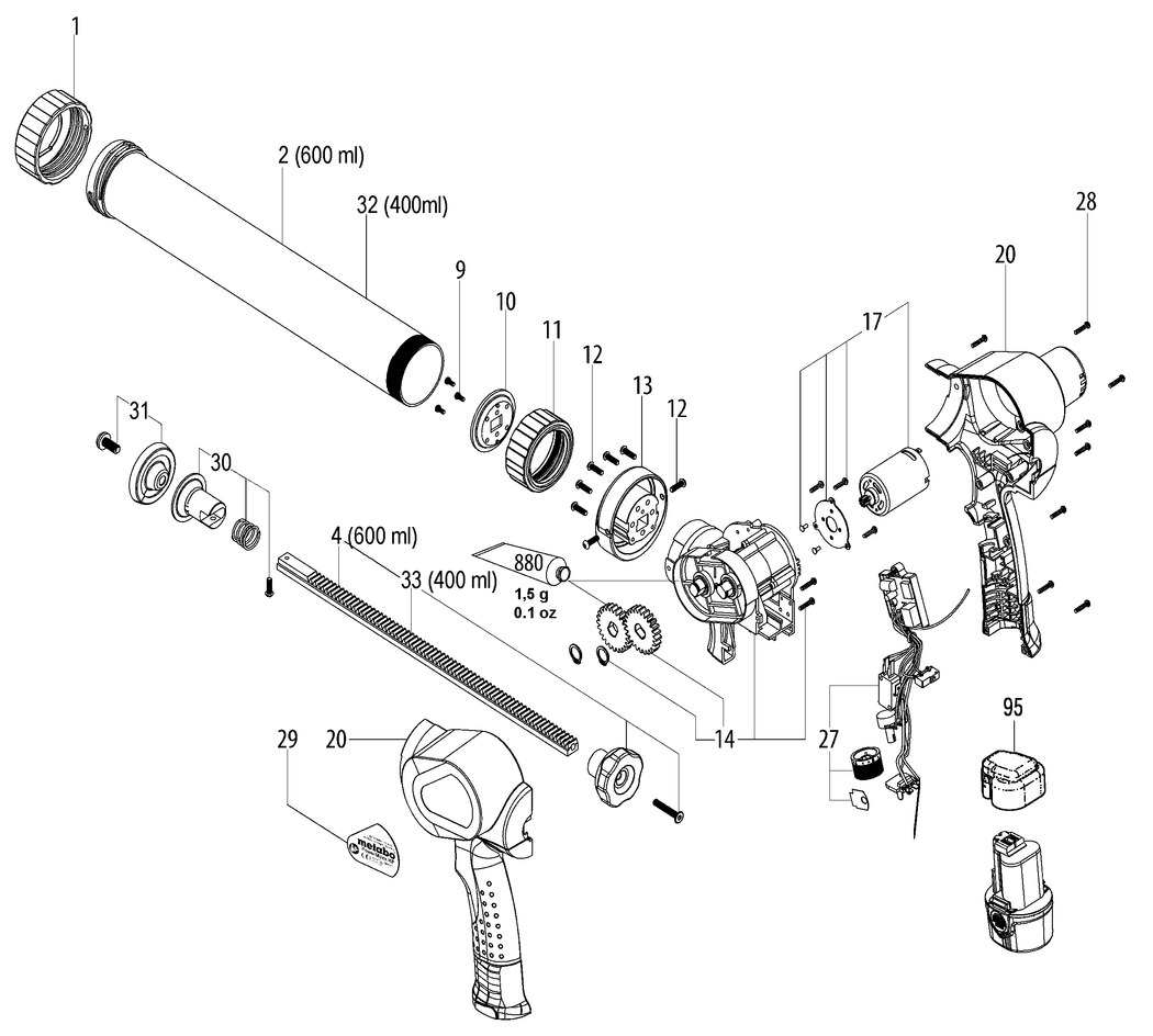 Metabo KPA 10.8 600 / 02117000 / - Spare Parts