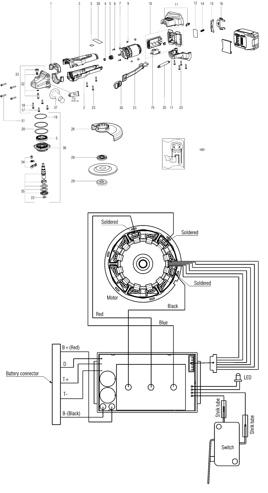 Metabo WB 18 LTX BL 125 Q SE / 13090000 / - Spare Parts