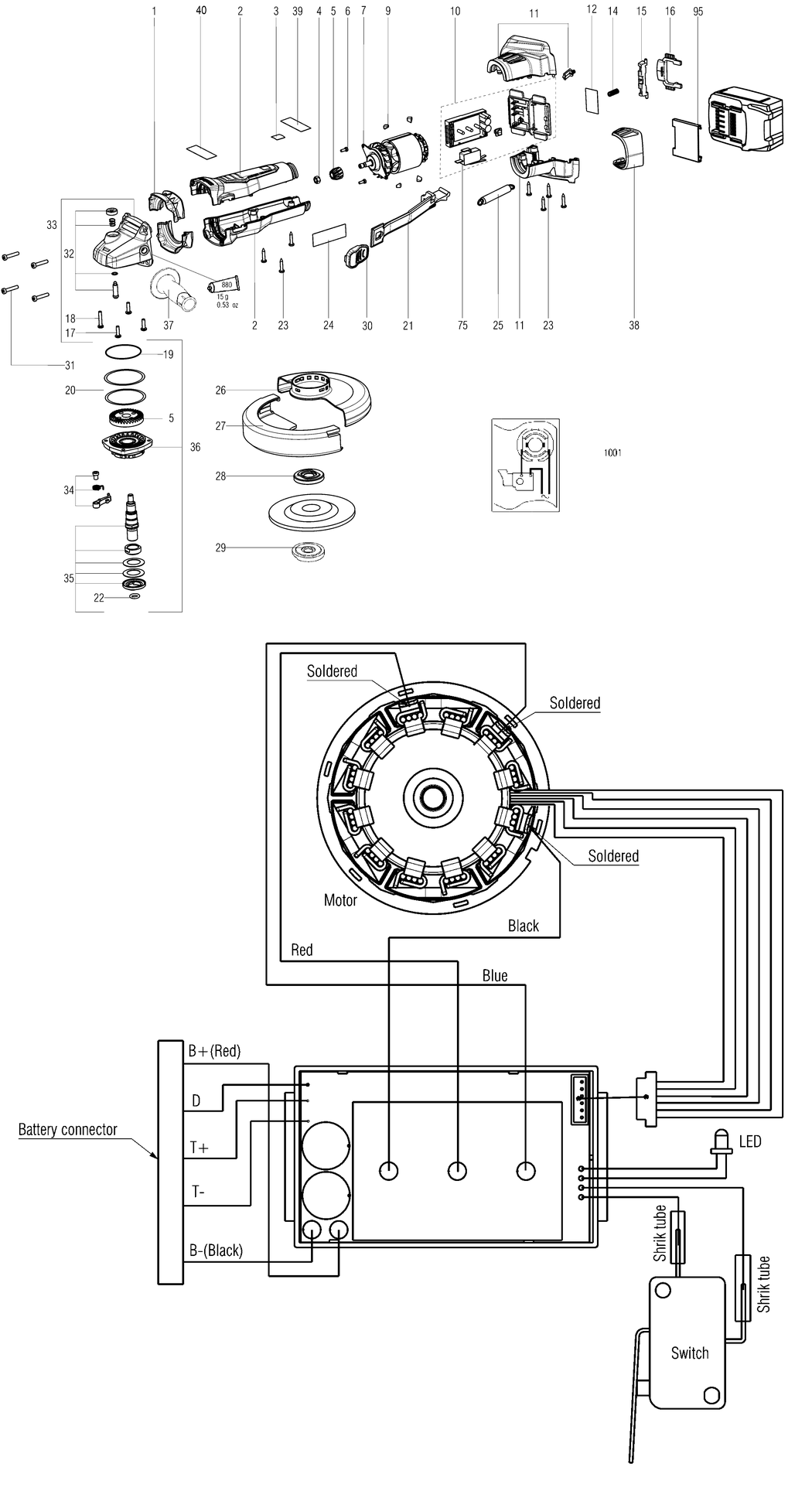 Metabo WB 18 LTX BL 125 Quick / 13077371 / - Spare Parts