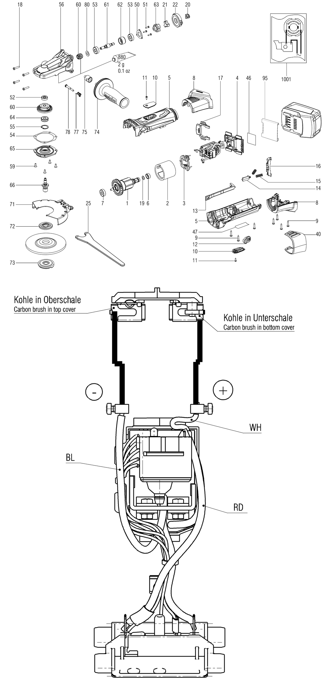 Metabo WF 18 LTX 125 / 01306420 / - Spare Parts