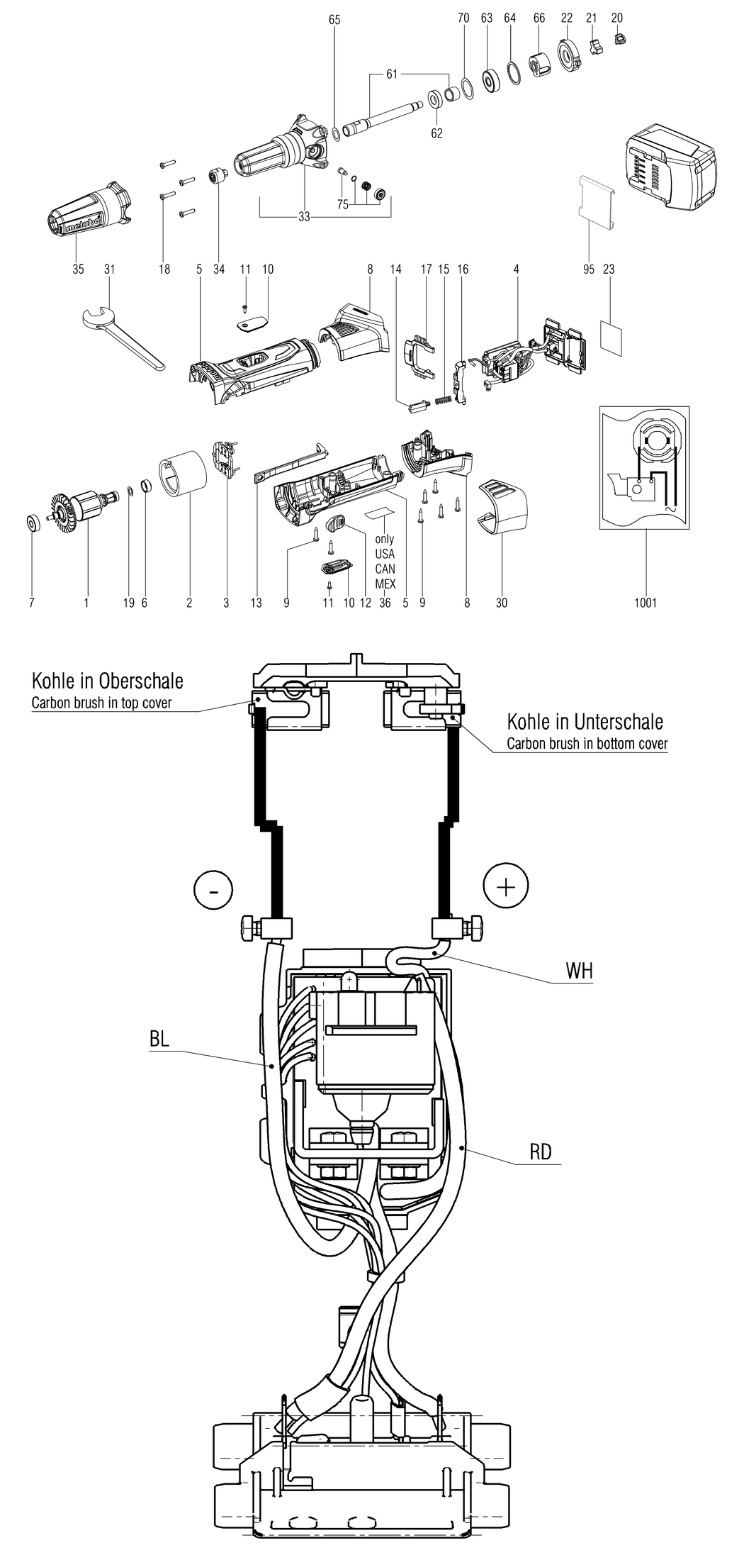 Metabo GA 18 LTX / 00638000 / - Spare Parts