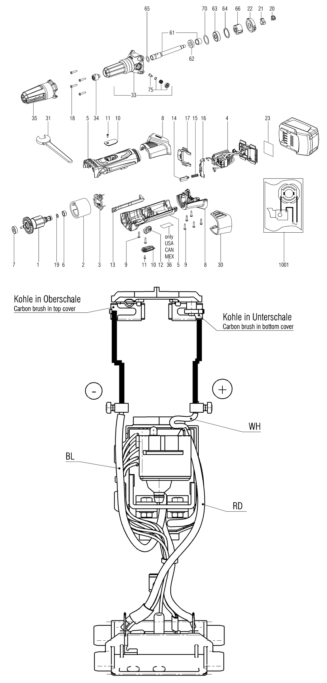 Metabo GA 18 LTX / 00638001 / - Spare Parts