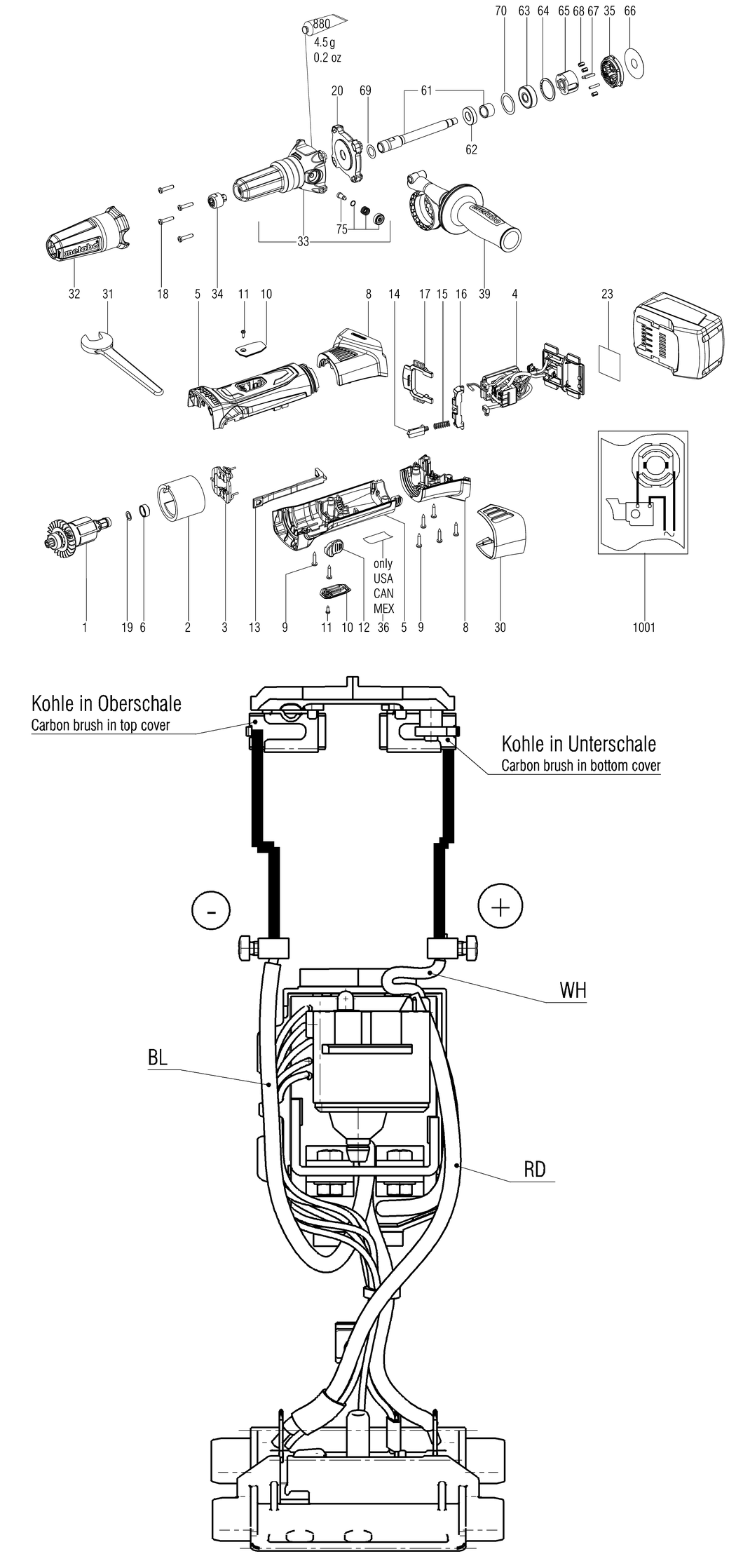 Metabo GA 18 LTX G / 00639001 / - Spare Parts