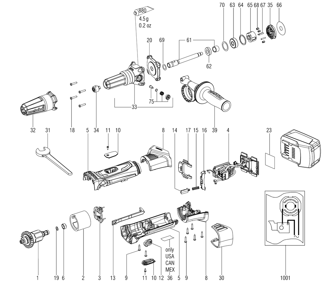 Metabo GA 18 LTX G / 00639420 / - Spare Parts