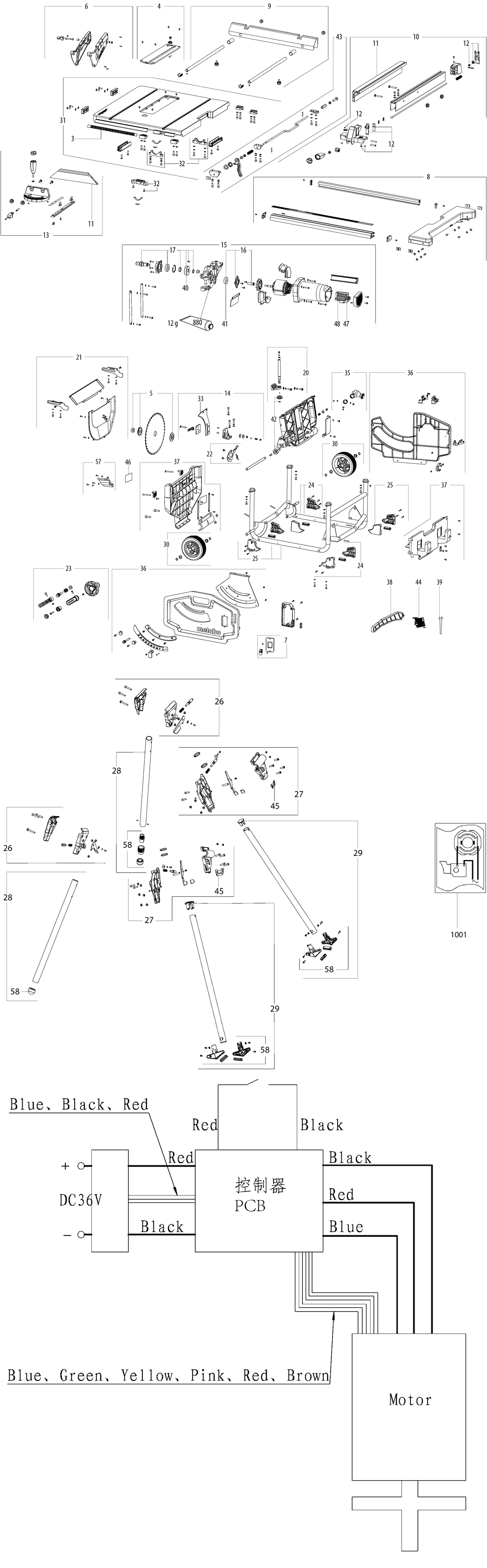 Metabo TS 36 LTX BL 254 / 13024000 / - Spare Parts