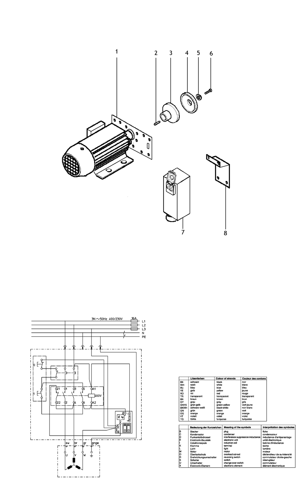 Metabo BKH/BKS-MOTOR - 5 50 DNB / 0100015501 11 / 3 / 400V/50Hz Spare Parts