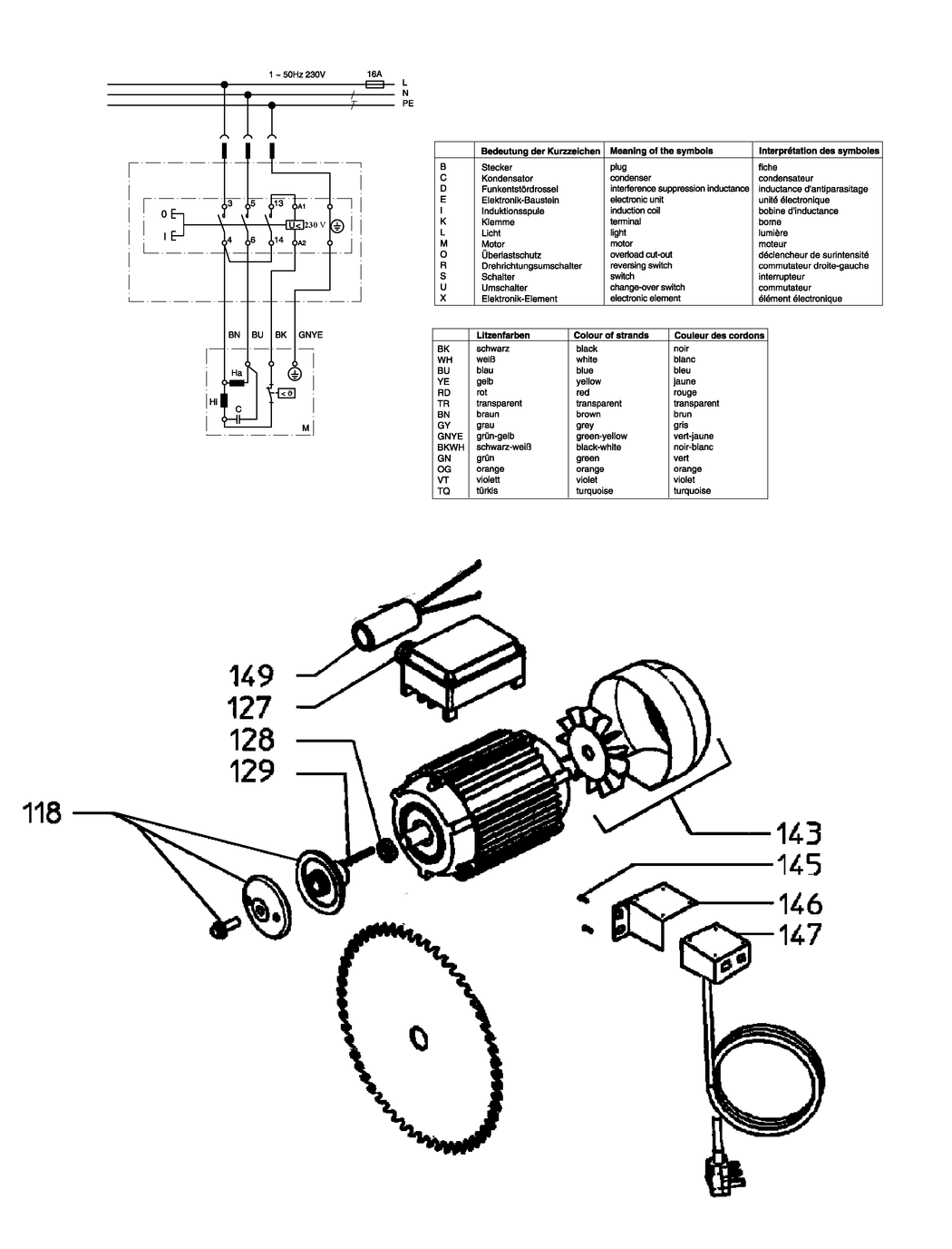 Metabo TK - Motor 2 50 WNB / 0100012227 11 / GB 230V Spare Parts