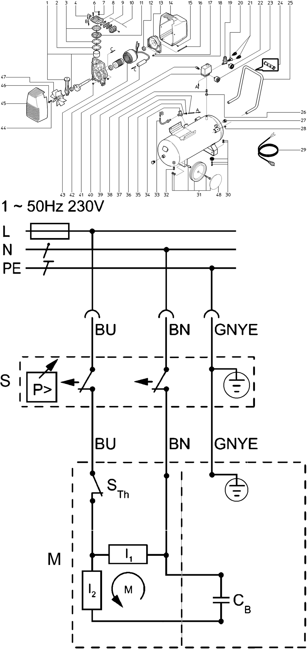 Metabo BASIC 265 / 0230022216 10 / EU 230V Spare Parts