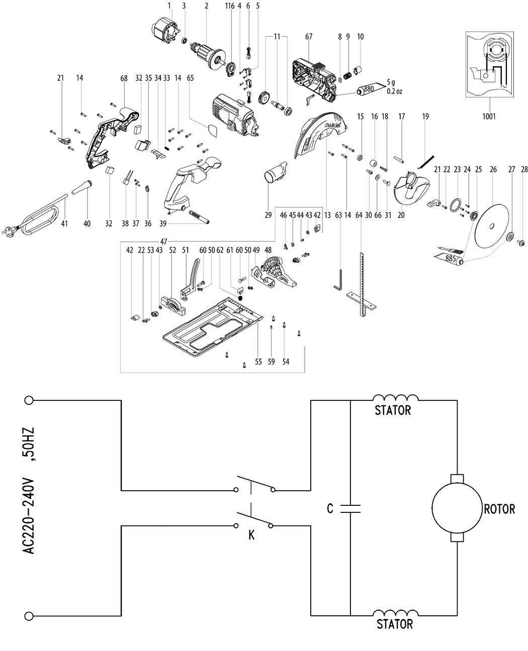 Metabo KS 55 / 00855000 / EU 230V Spare Parts